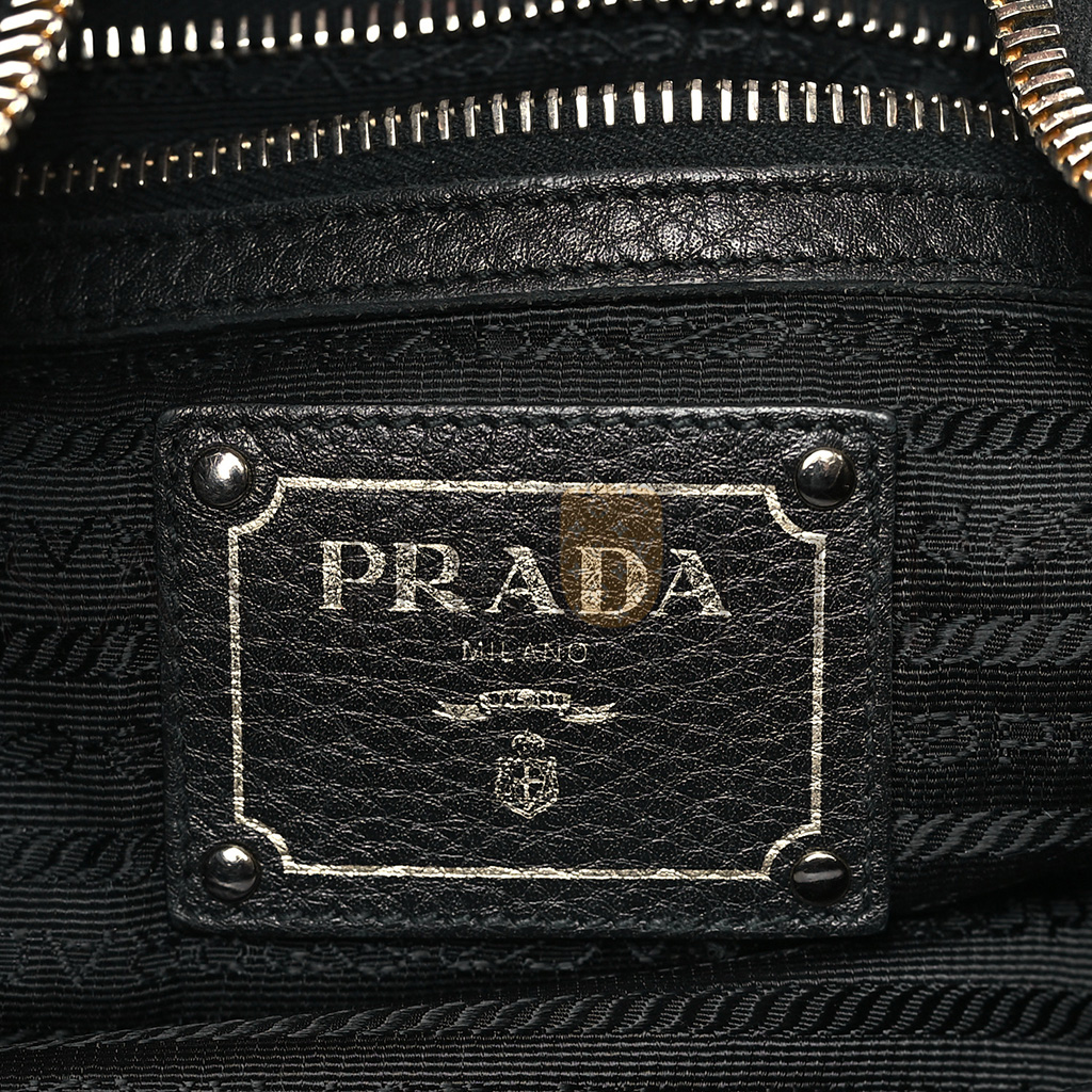 PRADA VITELLO DAINO HOBO BLACK (36*30*15cm)