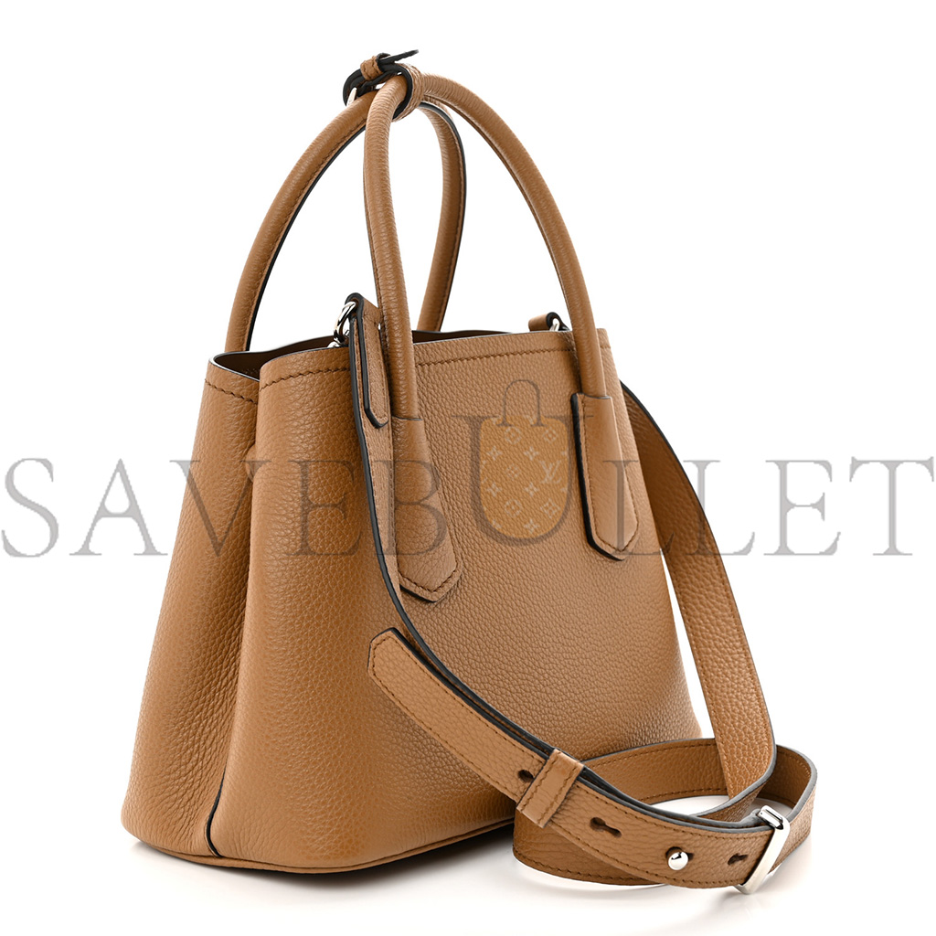 PRADA VITELLO DAINO SOFT MINI DOUBLE BAG CARAMEL (25*18*10cm)