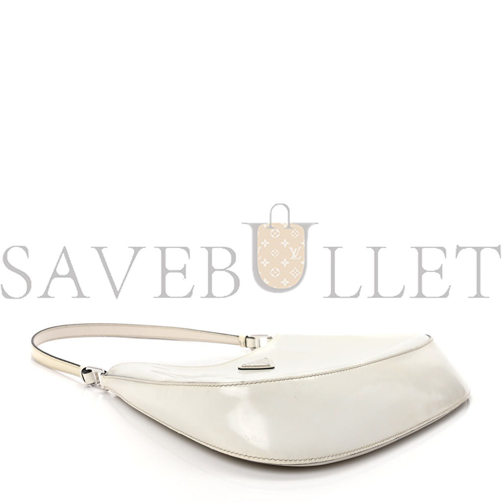 PRADA SPAZZOLATO CLEO SHOULDER BAG WHITE (27*18*5cm)