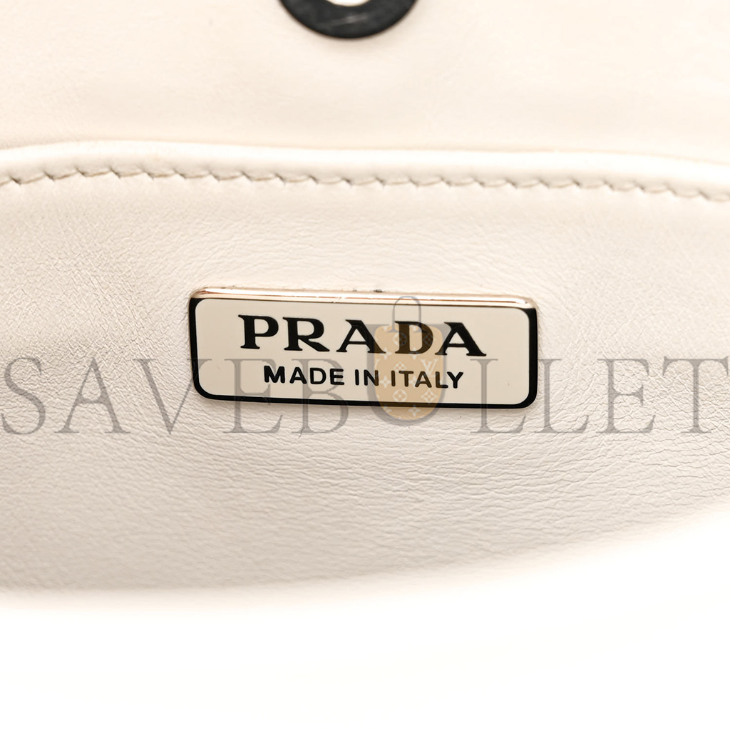 PRADA SPAZZOLATO CLEO SHOULDER BAG WHITE (27*18*5cm)