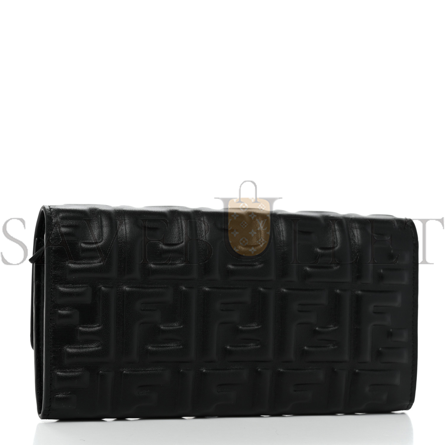 FENDI NAPPA MATISSE FF EMBOSSED CONTINENTAL WALLET BLACK (18*11*3cm)