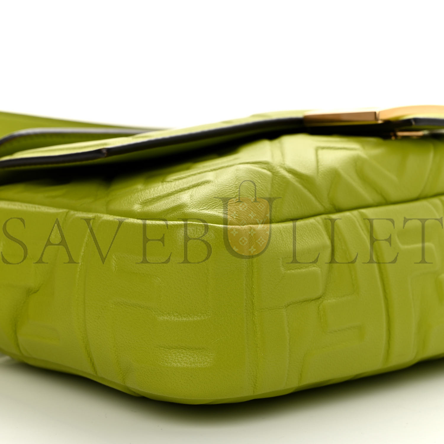 FENDI NAPPA FF 1974 EMBOSSED BAGUETTE WASABI (26*15*5cm)