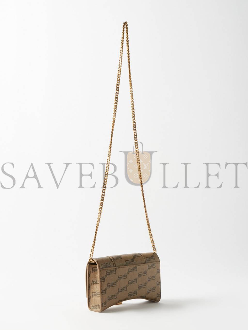 BALENCIAGA BEIGE HOURGLASS LOGO-PRINT CANVAS CROSS-BODY BAG MATCHESFASHION US (19.5*12*4cm)