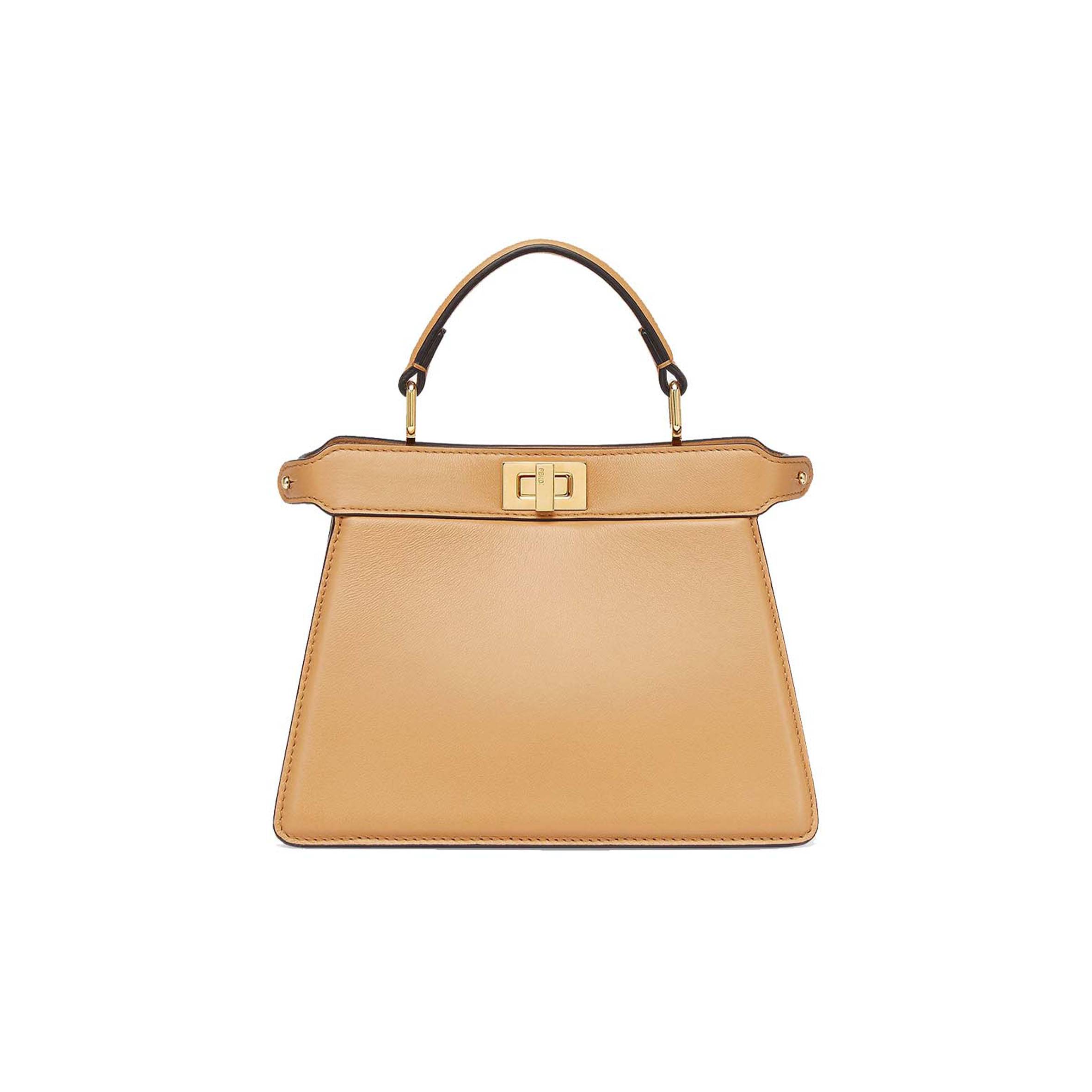 FENDI PEEKABOO ISEEU PETITE - BEIGE PADDED NAPPA LEATHER BAG 8BN335ABVEF15KR (20*15.5*11cm)