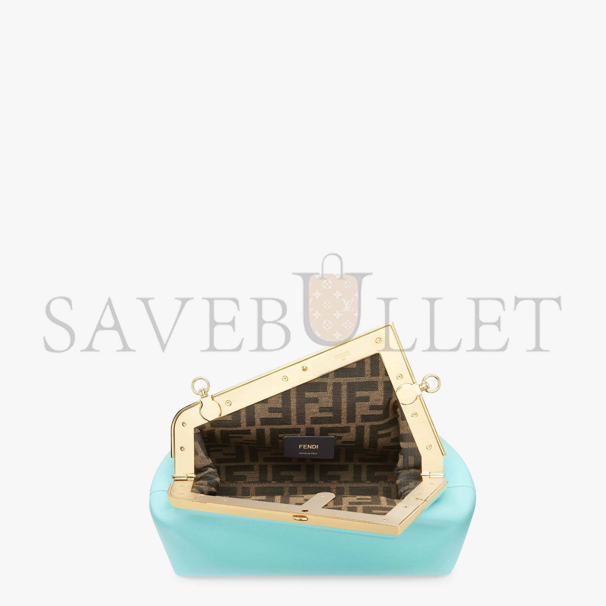 FENDI FIRST SMALL - TURQUOISE LEATHER BAG 8BP129ABVEF1JTX (26*18*9.5cm)