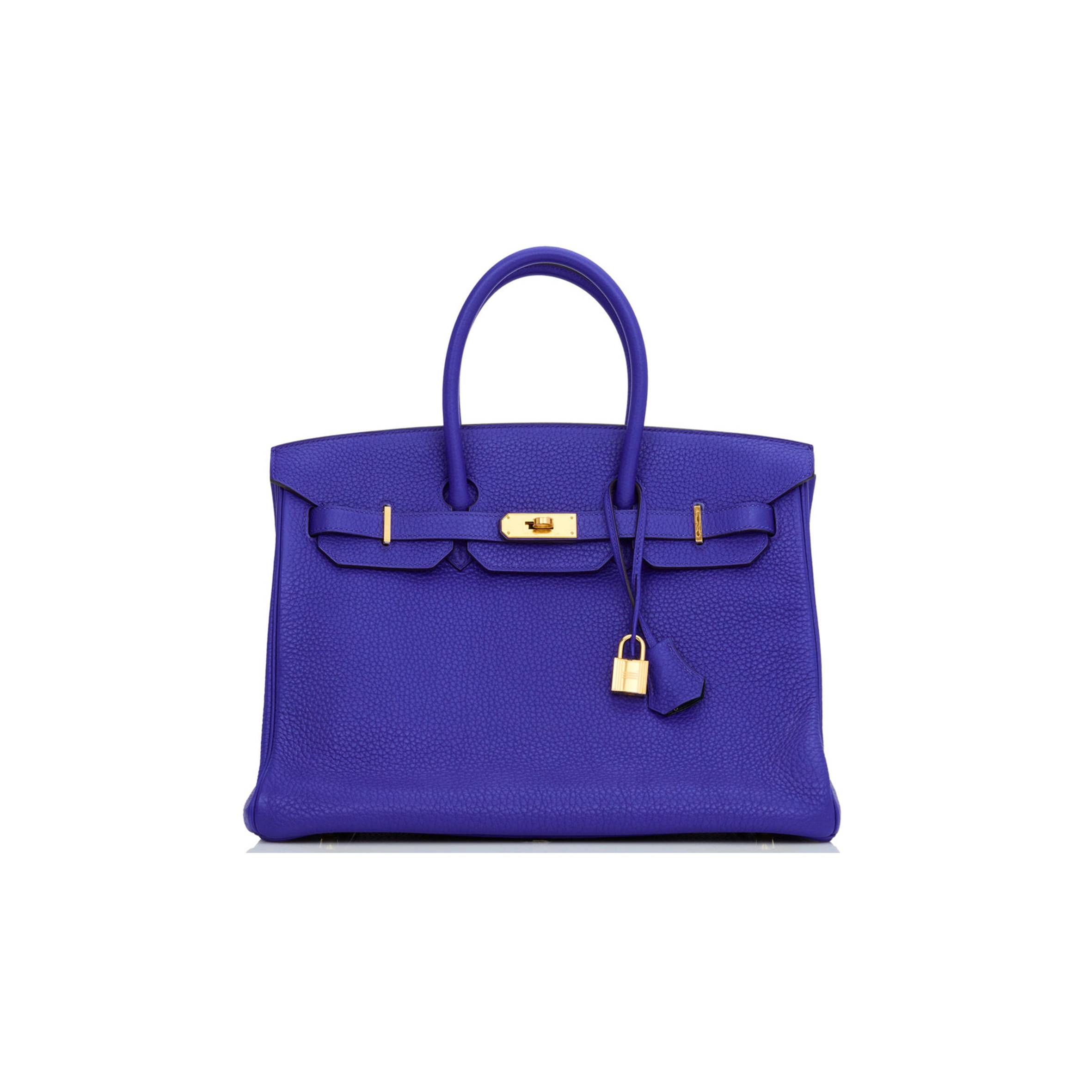 HERMES SPECIAL ORDER (HSS) BIRKIN 35 BLEU ELECTRIC VERSO CLEMENCE GOLD HARDWARE (35*25*18cm)