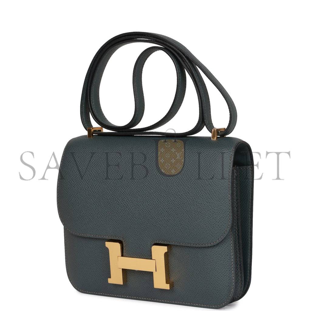 HERMES PRE-LOVED HERMES CONSTANCE 18 BLEU ORAGE EPSOM GOLD HARDWARE (18*16*5cm)