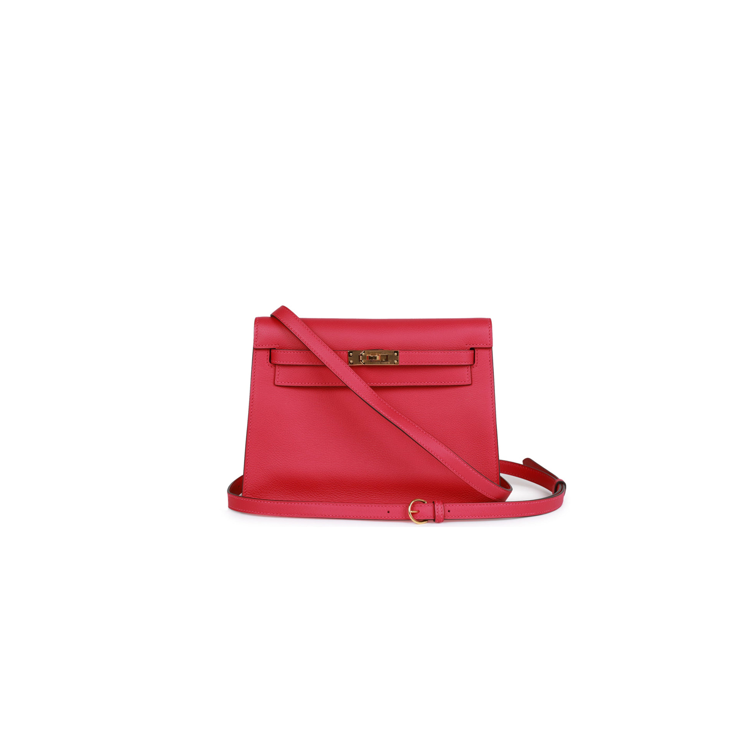 HERMES KELLY DANSE FRAMBOISE EVERCOLOR GOLD HARDWARE (22*16*7cm)