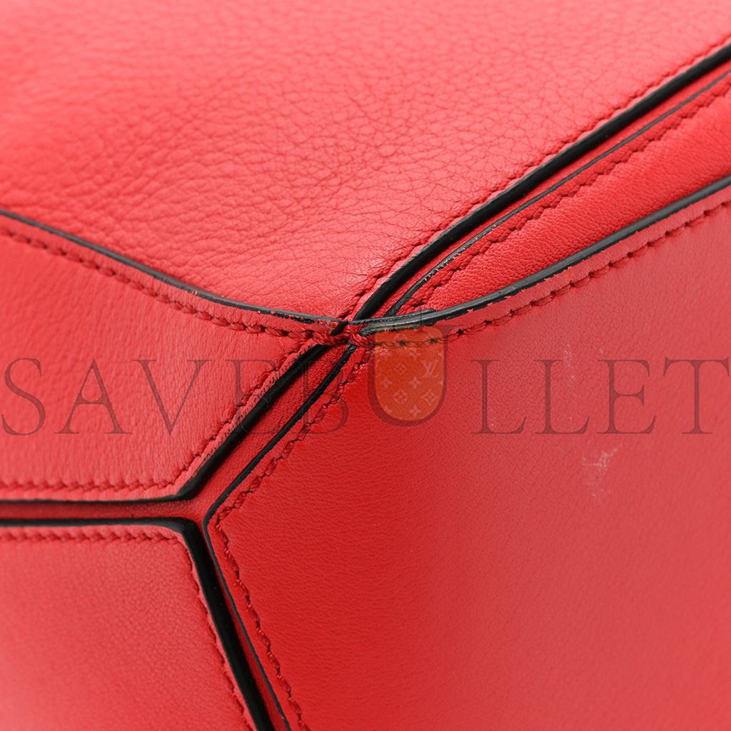 LOEWE CALFSKIN SMALL PUZZLE BAG SCARLET (24*16.5*10.5cm)