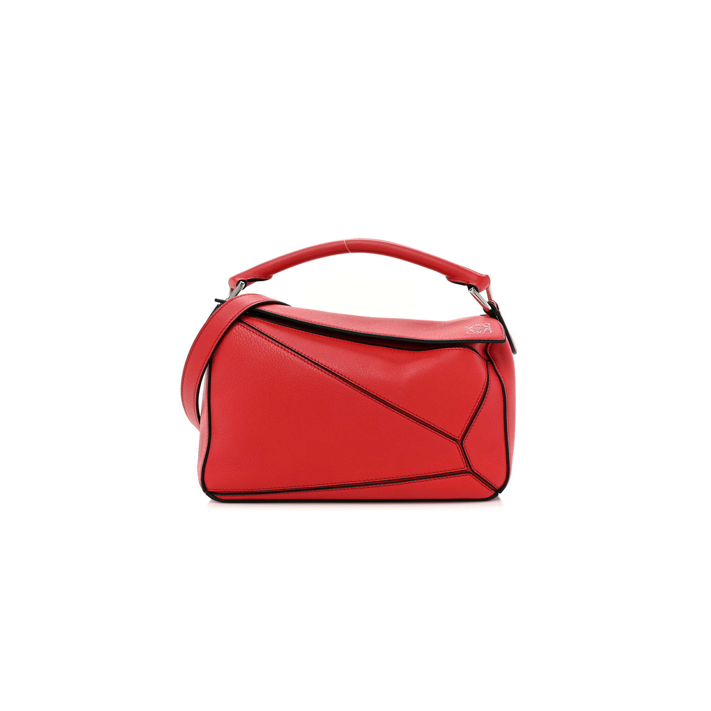 LOEWE CALFSKIN SMALL PUZZLE BAG SCARLET (24*16.5*10.5cm)