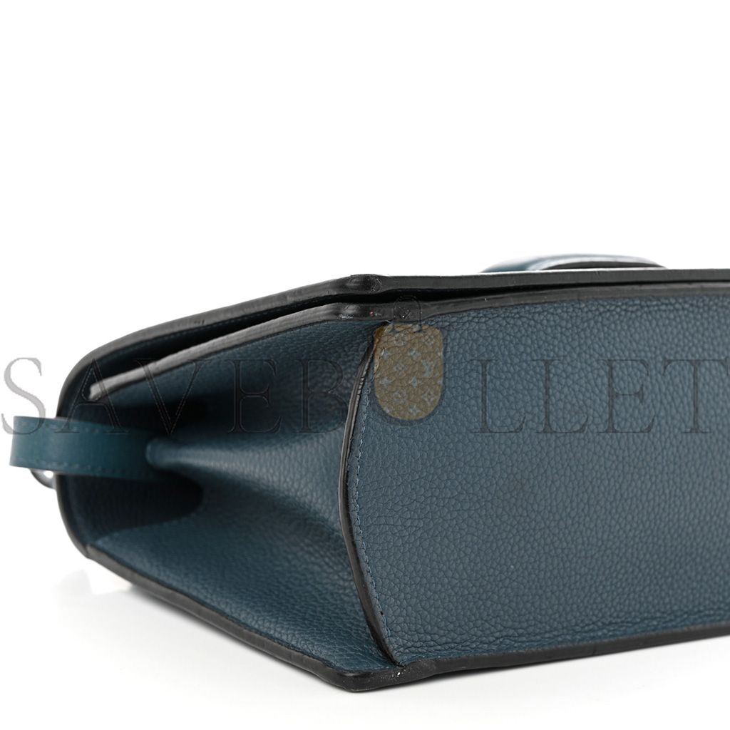 LOEWE GRAINED CALFSKIN MEDIUM BARCELONA SHOULDER BAG INDIGO (23*15*8cm)