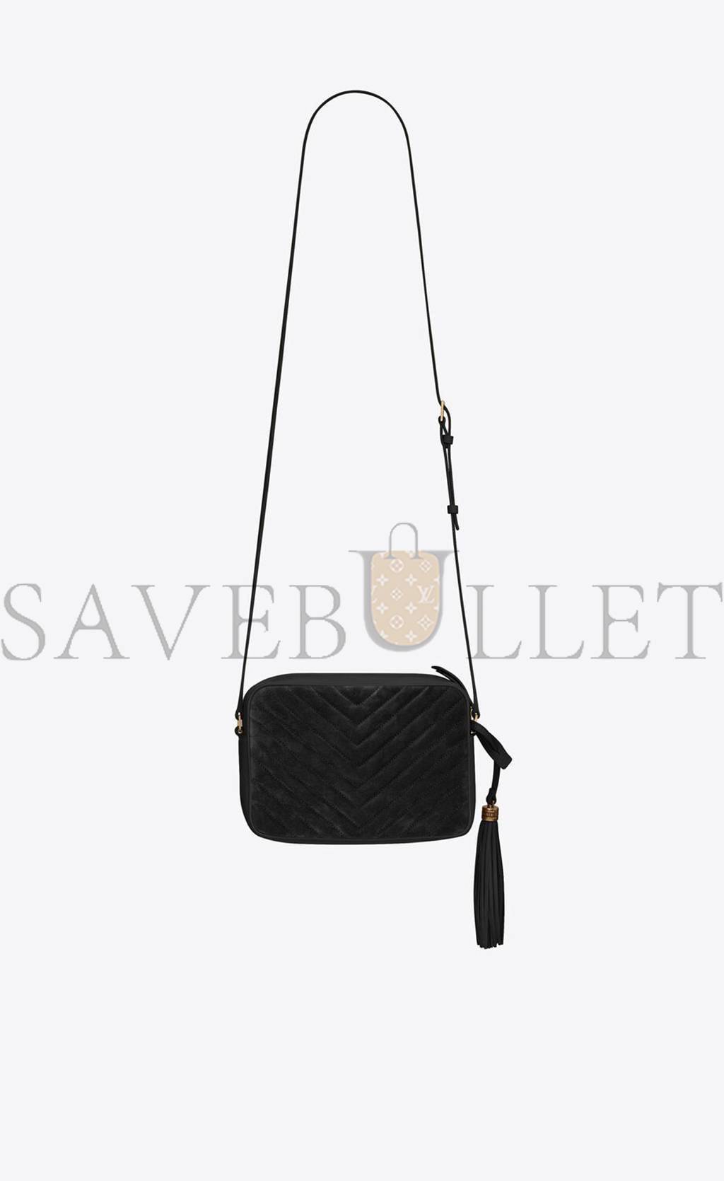 YSL LOU CAMERA BAG IN QUILTED SUEDE AND SMOOTH LEATHER 612544C4BW71000 (23*16*6cm)