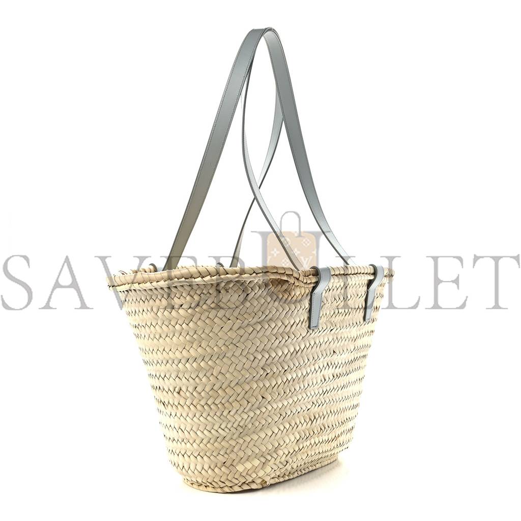 CELINE RAFFIA CALFSKIN TRIOMPHE MEDIUM PANIER SOFT BLUE (25*25*13cm)