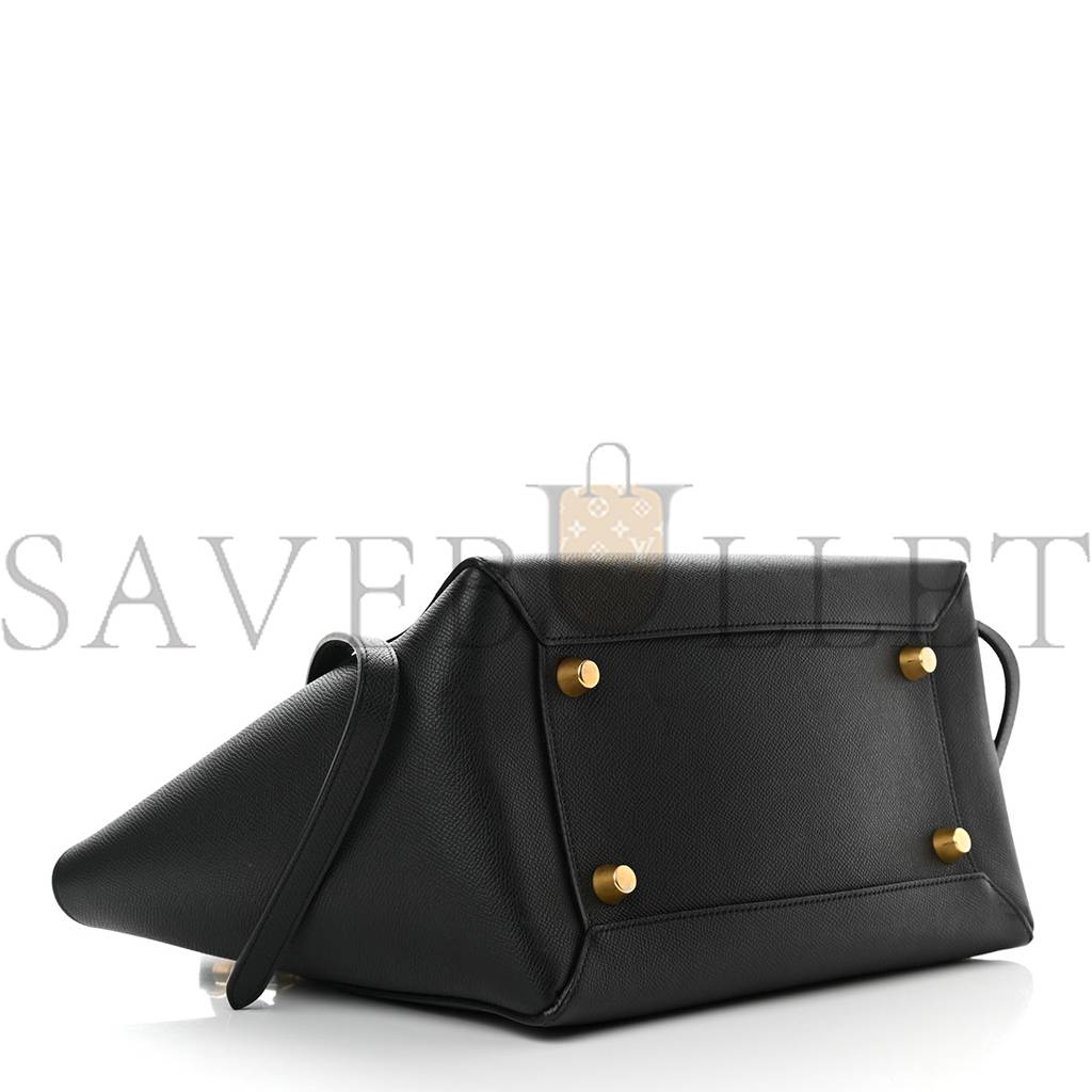 CELINE GRAINED CALFSKIN MINI BELT BAG BLACK (28*24*16cm)