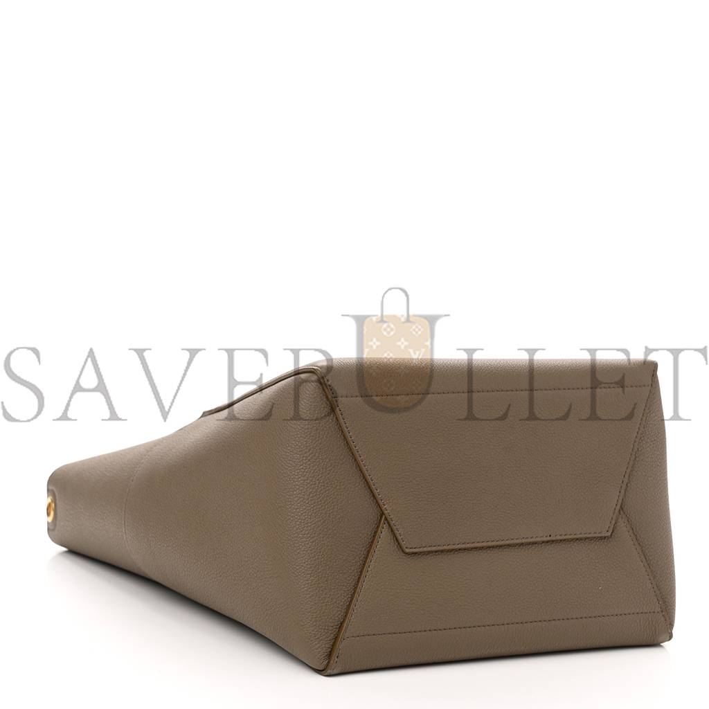 CELINE SOFT GRAINED CALFSKIN SANGLE BUCKET BAG TAUPE (28*23*17cm)