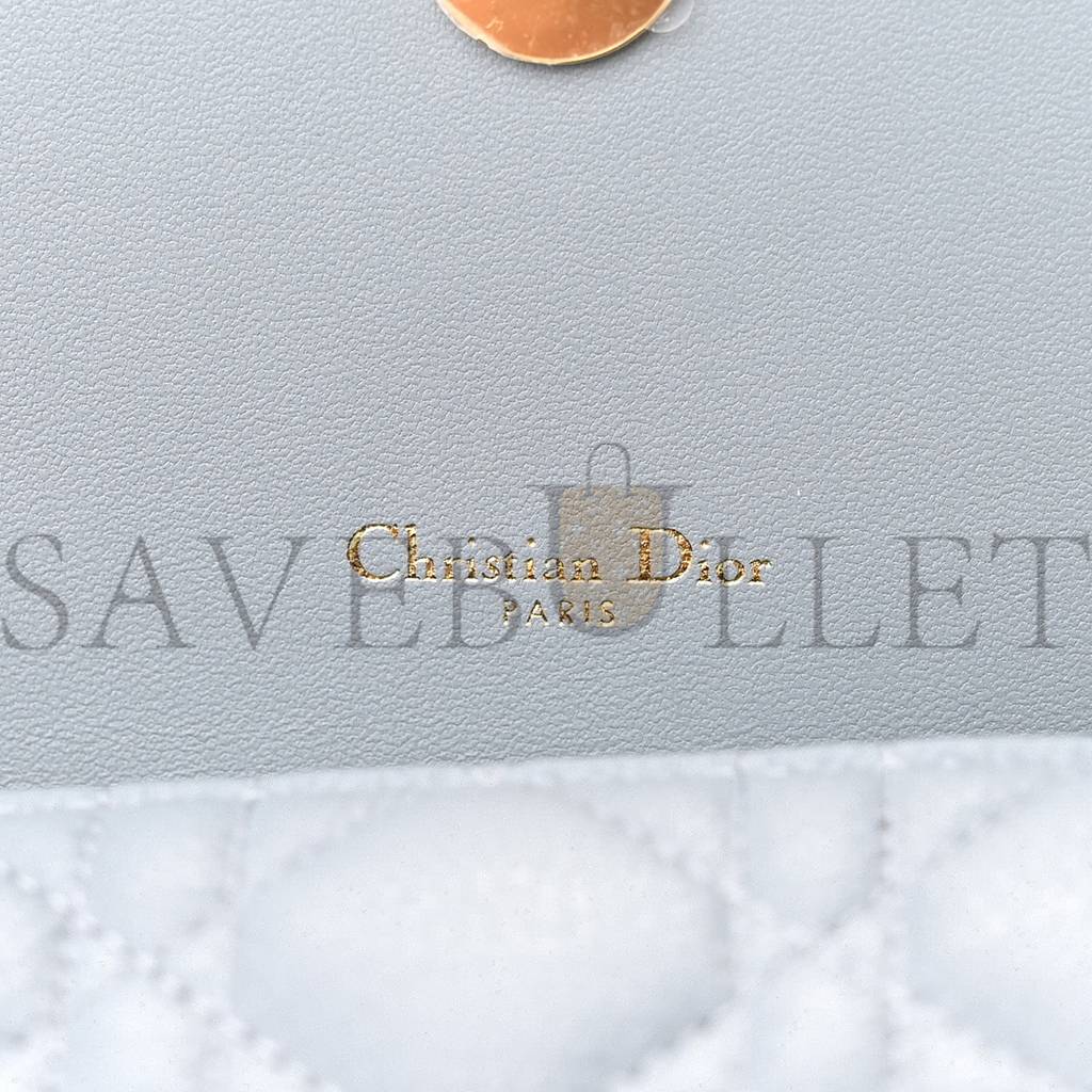 DIOR SUPPLE CALFSKIN CARO POUCH WITH CHAIN CLOUD (20*11*3.2cm)