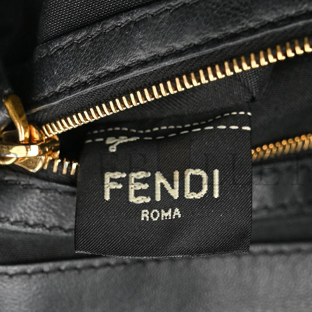 FENDI NAPPA FF 1974 EMBOSSED BAGUETTE BLACK (26*17*5cm)